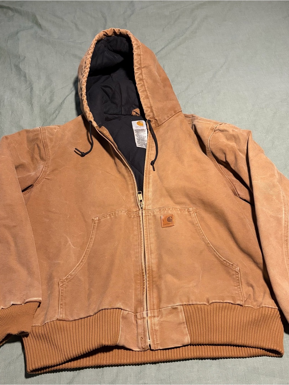 Carhartt Tan Hooded Duck Jacket - Men's Workwear